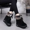 Hot Sale-Winter Heel Snow Boots För Kvinnor Ankel Stövlar Varm Plush Snow Booties Kvinnors Fashion Shoes High Square Heels