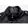Lautaro Kurze übergroße Lederjacke für Damen, lange Ärmel, Übergröße, lockere schwarze Jacke mit Reißverschluss, Damenbekleidung, Damenmode, 201030