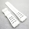 25 mm witte horlogeband 20 mm vouwsluiting rubberen band voor RM011 RM 50-03 RM50-01179P