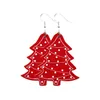 Brincos de couro de Natal Faux Dangle Drogue Brinco para Festa Mulheres Xmas Árvore Bell Deer DropsErring Forchristmas Presente WQ19-WLL