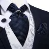 Arco laços design homens seda cravata marinho ponto formal ascot empate lenço conjunto com anel casamento auto dibangu