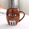 Export American Genuine M Beans Chocolate Beans Couple Creative Ceramic Mug Expressions Cartoon Coffee Cup Large Capacity Gift LJ200821 255s