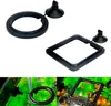 Aquarium Feeding Ring Fish Tank Station Floating Food Tray Feeder Square Circle Accessory Fish Food Feeder Suction Cup black