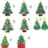 Sapin de Noël Mode Bricolage Staché avec décorations Muraux de porte suspendus enfants Cadeau éducatif cadeau de Noël à environ 75x100cm