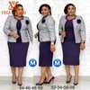 Women Plus Size Dress Africa Style Clothes Coat and Dresses For 2 Pieces Sets Spring Autumn Suits 220302