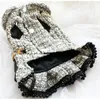 Vêtements pour chiens faits à la main Vintage C Style gris tweed imitation sac en cuir robes automne hiver printemps LJ200923