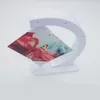Fused Glass Picture Frame Sublimation Blank Photo Holder DIY Printed Quadrilateral Frames Swing Rack Bedroom Decorate 14 5hy G2