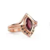 Kluster Ringar Natural Rhombus Ruby Ring Cubic Zirconia Kvinnor Lyxiga Mamma Smycken för Party Moders gåva Brilliant CZ Bröllop