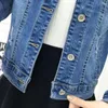 Damesjassen Vrouwen Vintage Denim Jas Mode Enkele Breasted Rafelde Gaten Zakken Casual Jeans Jassen Korte Slanke Fit Herfst Bovenkleding