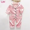 Meninas pijamas Set Kids Sleepwear Outfits verão outono criança criança meninas manga longa pijamas para meninos pijamas terno roupas para crianças lj201216