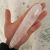 Hot sale 100% natural clear white quartz crystal wand healing crystal large long gemstone yoni massage wand as gift for women