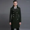 Mélanges de laine pour hommes Vente en gros - Conception Manteaux et vestes pour hommes S-6XL Surdimensionné Grands hommes Manteau en laine vert Allemagne Armée Marine Pois 1