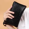 Porte-monnaie femme mode portefeuille Crocodile PU cuir pochette sac à main sac à main Super qualité dame sac