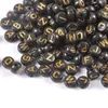 400 stücke gemischt schwarz und goldacryl alphabet / brief runde perlen für schmuck herstellung 7x4mm ykl0797 y200730