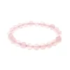 Natural Pink Crystal Stone Beaded Strands Charm Bracelets Elastic Bangle For Women Girl Party Club Yoga Jewelry