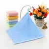 Infant Face Towels Baby Bamboo Fiber Handkerchief Kids Hook Square Towel Face Towel Solid Wipe Cloth Wrap Toddler Bibs 25*25cm ZYY407