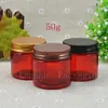 red plastic jars
