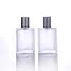 50ml Frosted Glass Perfume Fles Draagbare Reizen Aluminium Spuitflessen Hervulbare Spray Lege Fles Aangepaste Logo