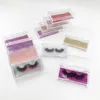 Clear acrylic eyelashes cases empty plastic boxes with colorful background paper custom private label transparent rectangular packaging for 8mm-27mm mink lashes