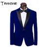 Męskie garnitury Blazers Men Classic Velvet Blazer Formal Jacket Burgundy Royal Blue Wedding Groom Slim Fit Tuxedo Male Custom C229Q