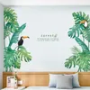 Tropikal Yaprak Duvar Sticker DIY Taze Yeşil Yaşam Sanat Çıkartması Kapı Duvar Dekorasyon Oturma Odası Mutfak Ev Dekor Duvar Resimleri için 210310