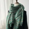 Sciarpa di Pashmina con stampa leopardata Scialli di coperta di cashmere Vintage Avocado Verde addensato caldo involucro invernale da donna Moda donna5890877