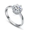 Regulowany srebrny diamentowy pierścionek korony kobiety Bride zaręczynowy obrączka ślubna biżuteria mody i piaszczysta prezent