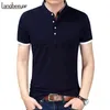 2021 Zomer Nieuwe Modemerk Kleding Tshirt Mannen Effen Kleur Slim Fit Korte Mouw T-shirt Mannen Mandarijn Kraag Casual T-shirts G1229