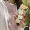 Korea Leuke Kat Armband Telefoon Case Voor Iphone 11 12 13 Pro Xs Max X Xr 7 8 Plus se Kawaii Ijs Soft Shockproof Back Cover AA220308