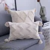 CushionDecoratief kussen eenvoudige vierkante Tassel Europese stijl Sofa Ins retro gooi huisdecoratieve omslag zonder kern 220930