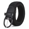 Waist Support Female Casual Knitted Pin Buckle Men Belt Woven Canvas Elastic Expandable Braided Stretch Belts For Women Jeans 105cm