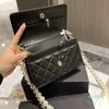 Designer-Classic Diamond Pattern Дама Мода Сумка на плечо Жемчужная цепь Роскошные Бренд Сумки Улица Однопроизводитель