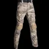 狩猟セットアウトドアペイントボール衣類セットシューティングユニフォームの戦術戦闘カモフラージュスーツシャツパンツエルボ膝パッド3756624