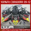 OEM Łamyki dla Honda CBR 600 CBR600 RR CC F5 2009 2011 2012 Body 69NO.102 CBR 600F5 600RR 600CC 2009-2012 CBR600RR 09 10 11 12 Wtryskowa Formy Nadwozie Żółte Czerwone