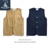 Saucezhan Retro Hunting Canvas Vintage May Chage Cotton British Style Mens Vest Waistcoat Y201026