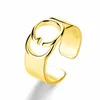 Mulheres carta aberta anel ouro prata moda anel de carta para presente festa moda acessórios de jóias de alta qualidade