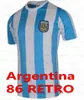 Tajski 1986 1978 Argentyna Retro Koszulki piłkarskie Maradona Vintage Classic 94 Maradona 98 Mężczyźni Koszule piłkarskie Jersey Maillot Camisetas de Futbol