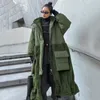 [EAM] Cappotto imbottito in cotone con cappuccio in lana di agnello di grandi dimensioni Manica lunga Vestibilità ampia Parka da donna Moda Nuovo Autunno Inverno 2021 1DD0972 201214