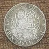 Spansk dubbel kolumn 1741 Antik koppar silvermynt främmande silvermynt diameter 38m9583581