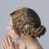 Fascia per capelli in lega di nozze d'oro di lusso Copricapo da sposa Accessori per capelli da sposa con strass Ornamenti Corona Tiara per regalo donna AL7831