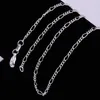 20st 925 Solid Sterling Silver Chains 2mm Women039s Figaro Link Necklace 16quot30quot5596538