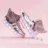 Size 25-37 Children USB Charge Luminous Sneakers Boy Non-slip Shoes Kids Wear-resistant Glowing Girl Led Light Up 220115