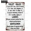 Funny Toilet Rules Signs Plaque Modern Metal Painting Vintage Bathroom Metal Sign Tin Sign Wall Decor for Toilet Bathroom Restroom Chic Modern Painting