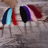 Fashion Feather Pen Quill Ballpoint 11colors Pens Wedding Gift Office School Writing Supplies