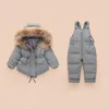 Russische Winterjacke Kinder Overalls für Mädchen Jungen Kinder Schneeanzug Baby Junge Mädchen Mantel Daunenjacken Kleinkind Jahr Kleidung Set LJ201130