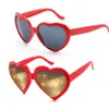 Whoesale مكافحة الضوء الأزرق نظارات الحب القلب على شكل تأثيرات الزجاج الحيود النساء أزياء النظارات المكياج