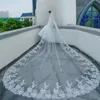 Venda quente Catedral Comprimento Nupcial Véus com apliques de casamento longo Vestido de Noiva Acessórios