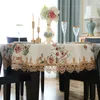 Européenne Grande Table Ronde Tissu Chenille Jacquard Nappe De Noël Table À Manger Couverture Nappes Rondes pour Décor De Mariage LJ201223