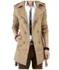 2020 Trench Coat Uomo Classico Doppio Petto Cappotto lungo da uomo Masculino Abbigliamento uomo Giacche lunghe Cappotti Cappotto stile britannico