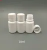 102 + 2pcs / lot 10cc / 10ml / 10g 플라스틱 의학 알약 병, 작은 고체 흰색 플라스틱 컨테이너 의학 알약 병 실러 퀄리티